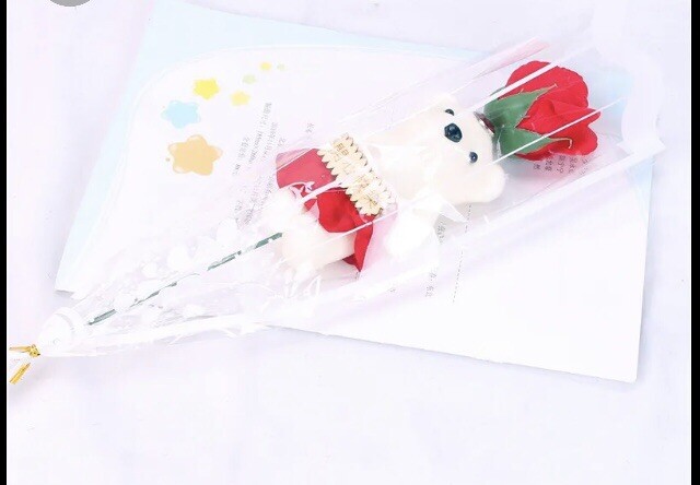 3 Pcs Artificial Rose Gift Bear Bouquet For Any Occasion