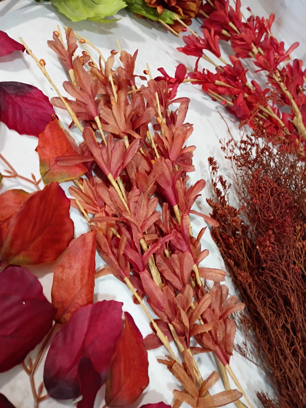 Artificial Stems Picks Flowers; Brown, Orange, Purple