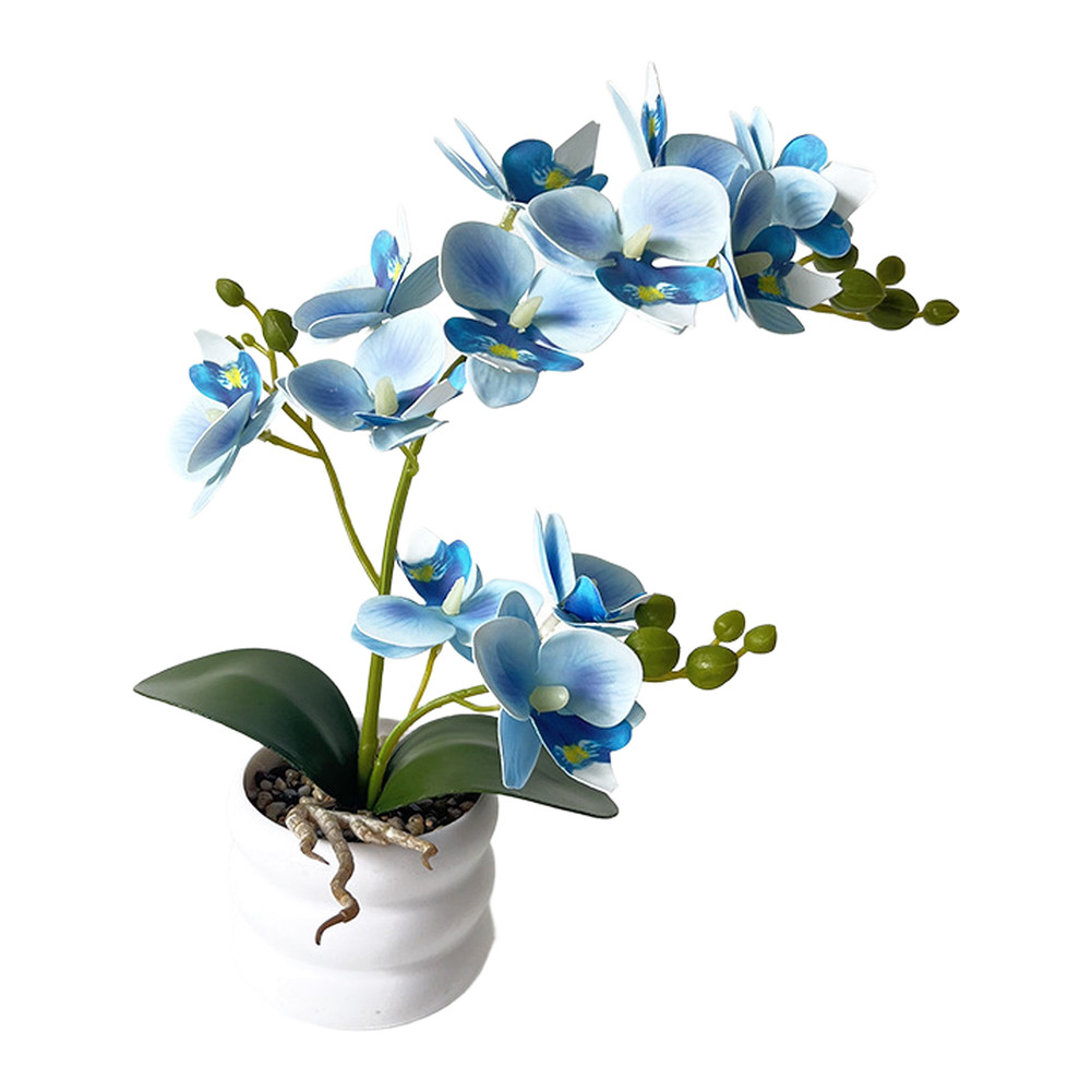 Faux Phalaenopsis Orchid Silk Flower Centerpiece Dust Resistant 12-bloom Design