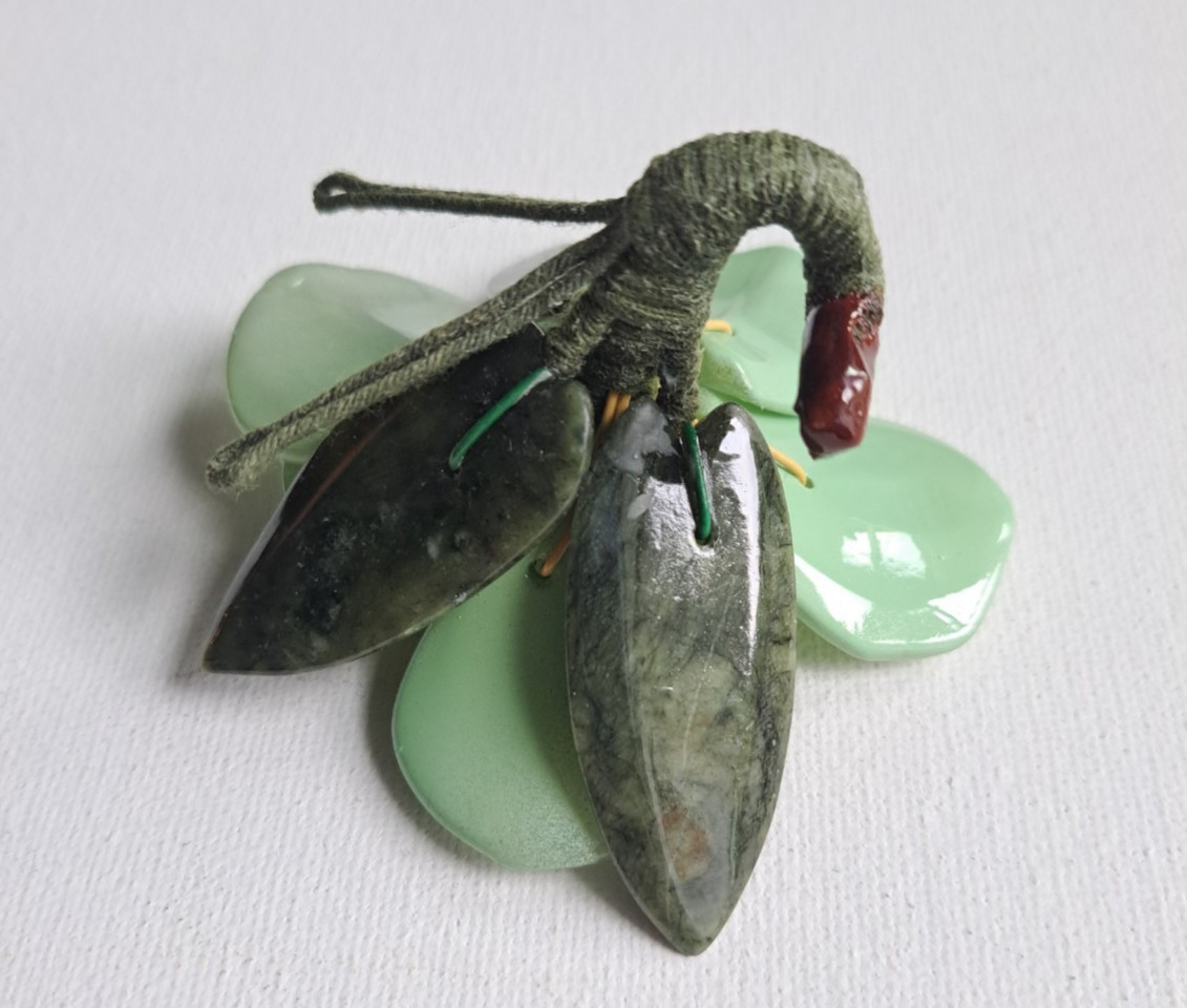 Vintage Chinese Hand Carved Jade Lotus Green Stone Flower Cluster Decor