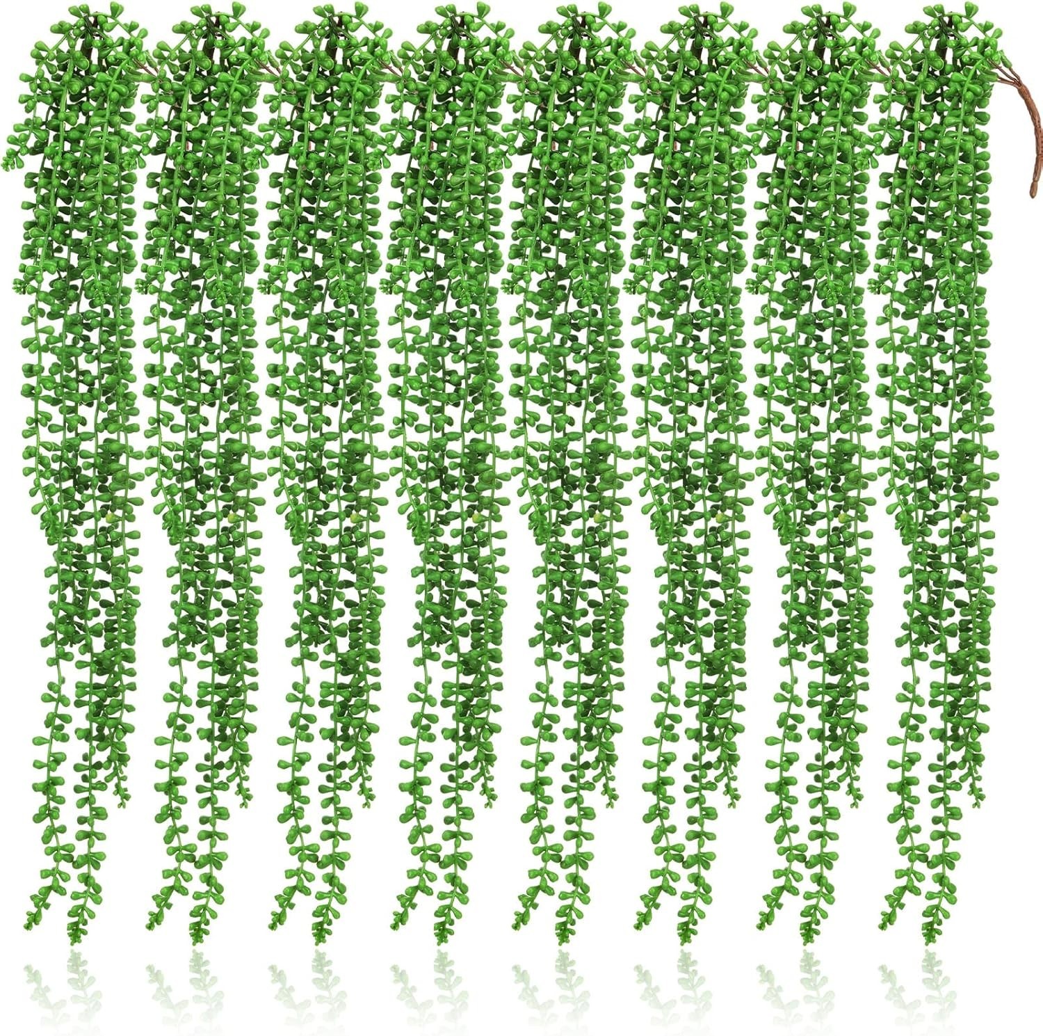 Artificial Succulents Bulk Hanging Plants 24 Inches Large Fake String of Pearls