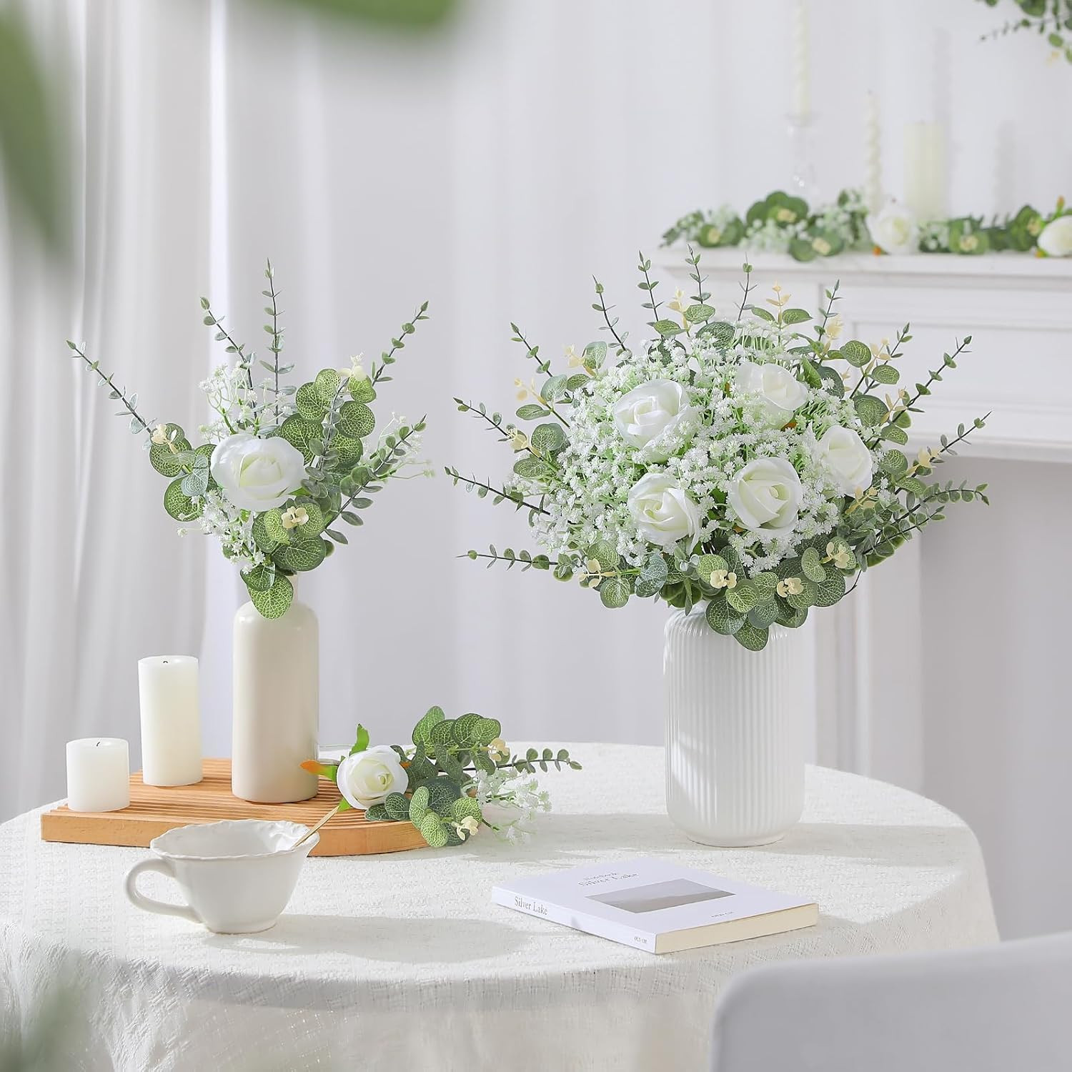 120 Pcs Mixed Eucalyptus Leaves Stems for Wedding & Home Decor