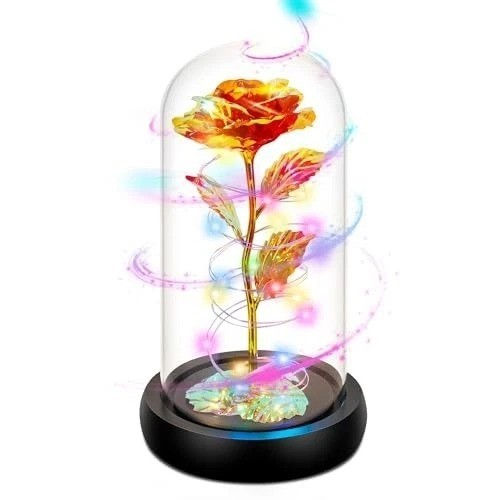 Enchanting Glass Dome Rose with LED Light – Perfect Gift for All Occasions