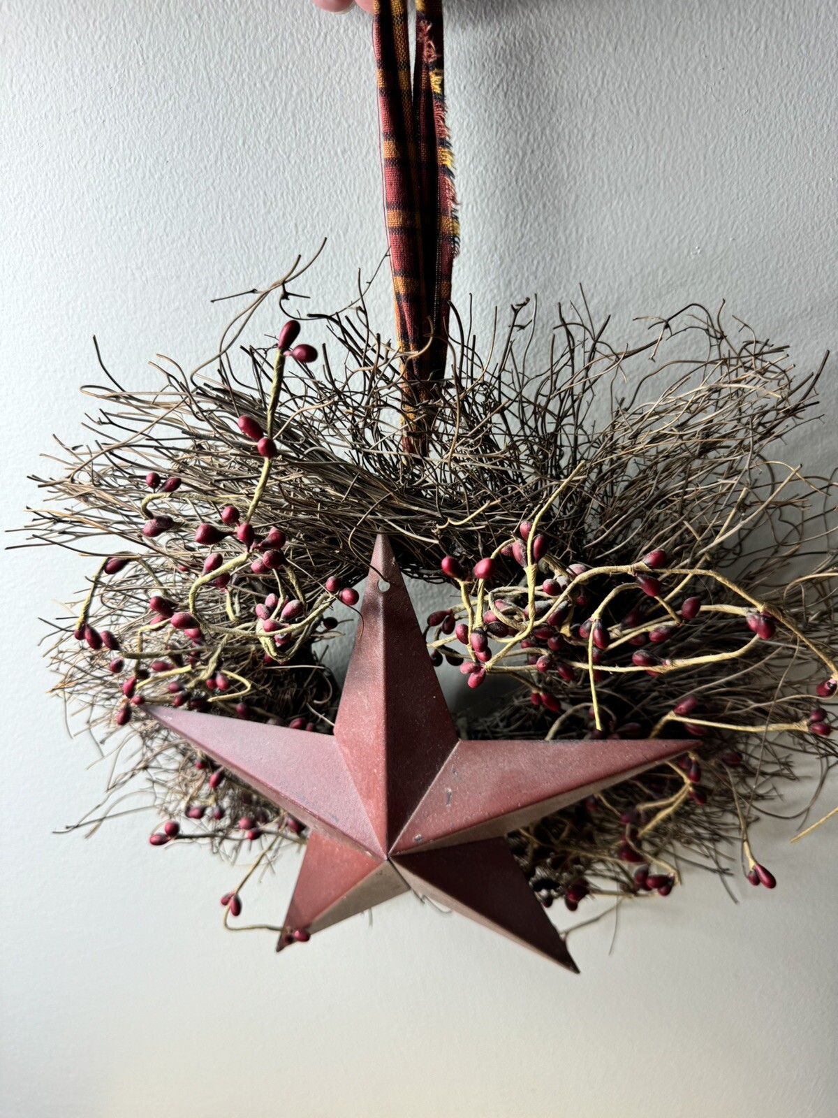 Primitive Rustic Wreath Maroon
