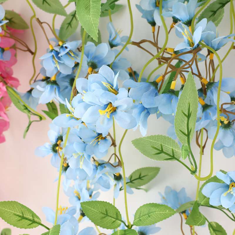 Artificial Fake Hanging Basket Plant Silk Flowers Vine String Home Decor Outdoor