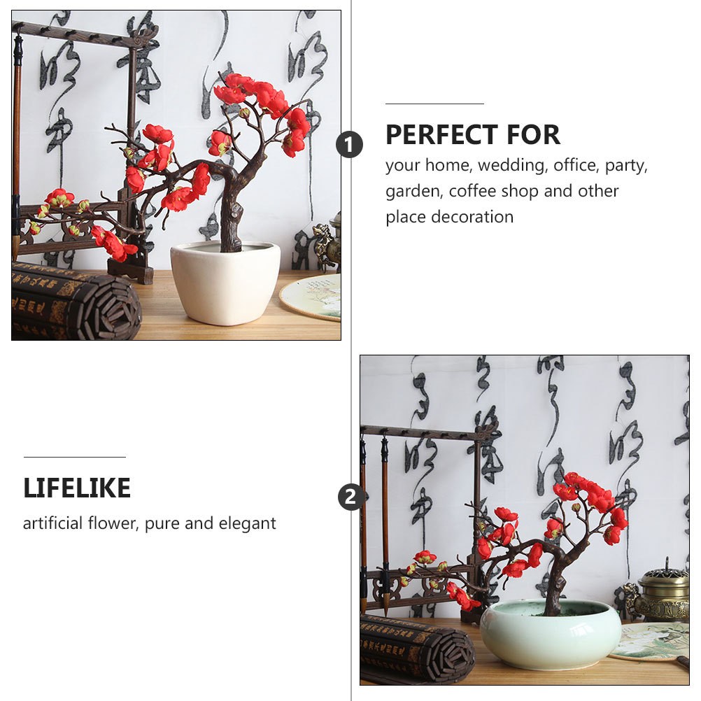 Wedding Decoration Flowers Red Artificial Fake Winter Sweet Home