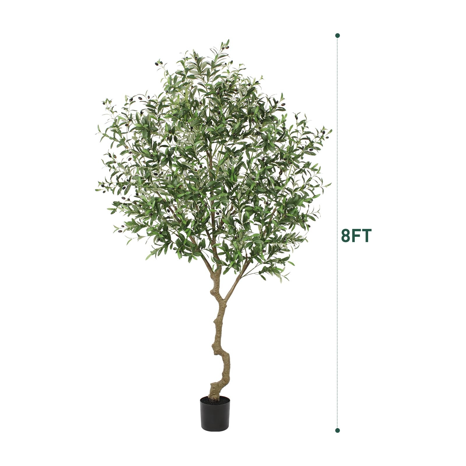 Faux Olive Tree 8ft, Large Realistic Silk Olive Trees Artificial Indoor with Nat