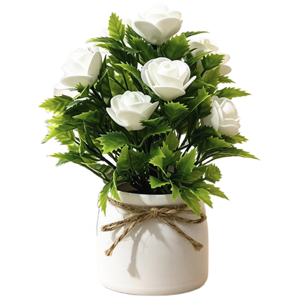7 Color Option Foam Plant in White Pot 7.5in Height for Year Round Decor
