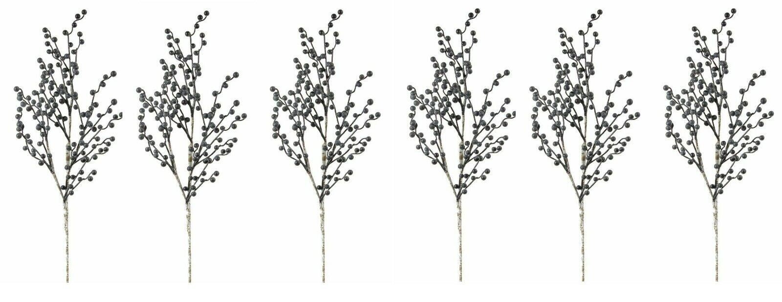 Artificial Berry Branch Spray 31” Black and White Contemporary Berry Spray LOT