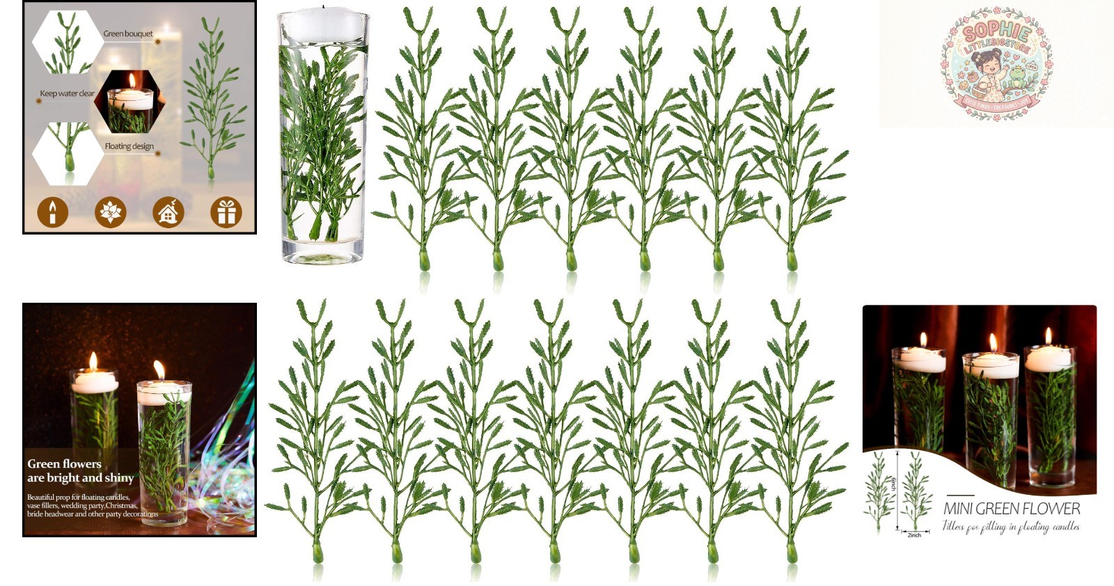 Bright and Shiny Faux Flower Vase Fillers – 50 Pcs for Stunning Centerpieces