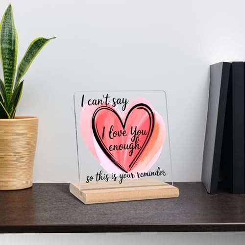 I Love You Gifts for Her Him, I Can’t Say Acrylic Plaque Sign, Valentines Day