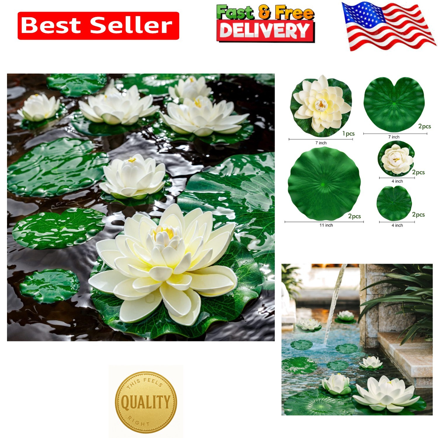 Charming 9 PCS Irregular Foam Lily Pads – Perfect for Summer Garden Decor