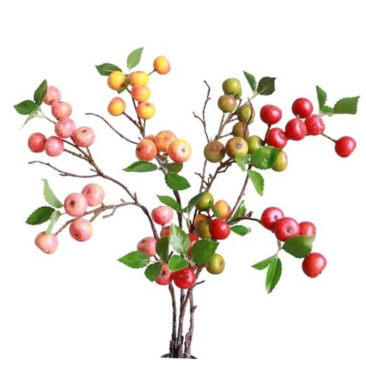 Forlaoers Like Natural 4Pcs 21.6 Inch Faux Berries Artificial A:4 Mixed Colors