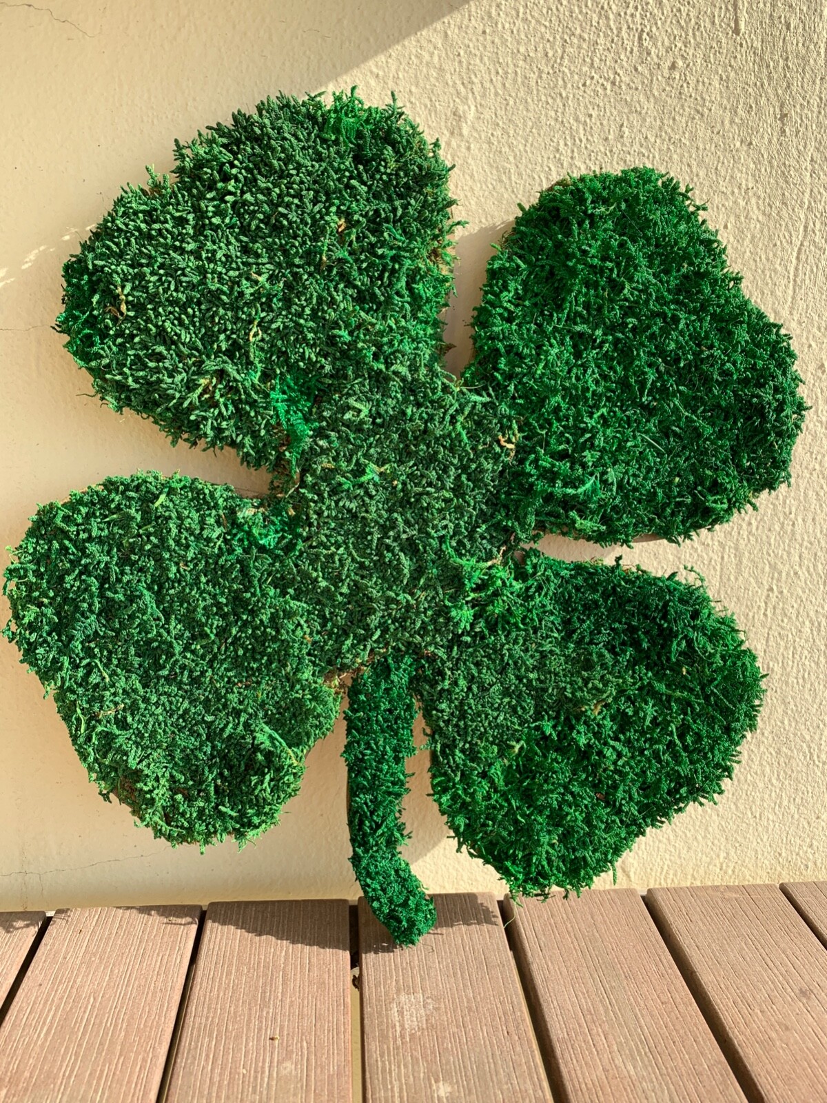 Moss Design , Green Preserved Moss , Clover Leaf Wall Art Home Decor Wall Live