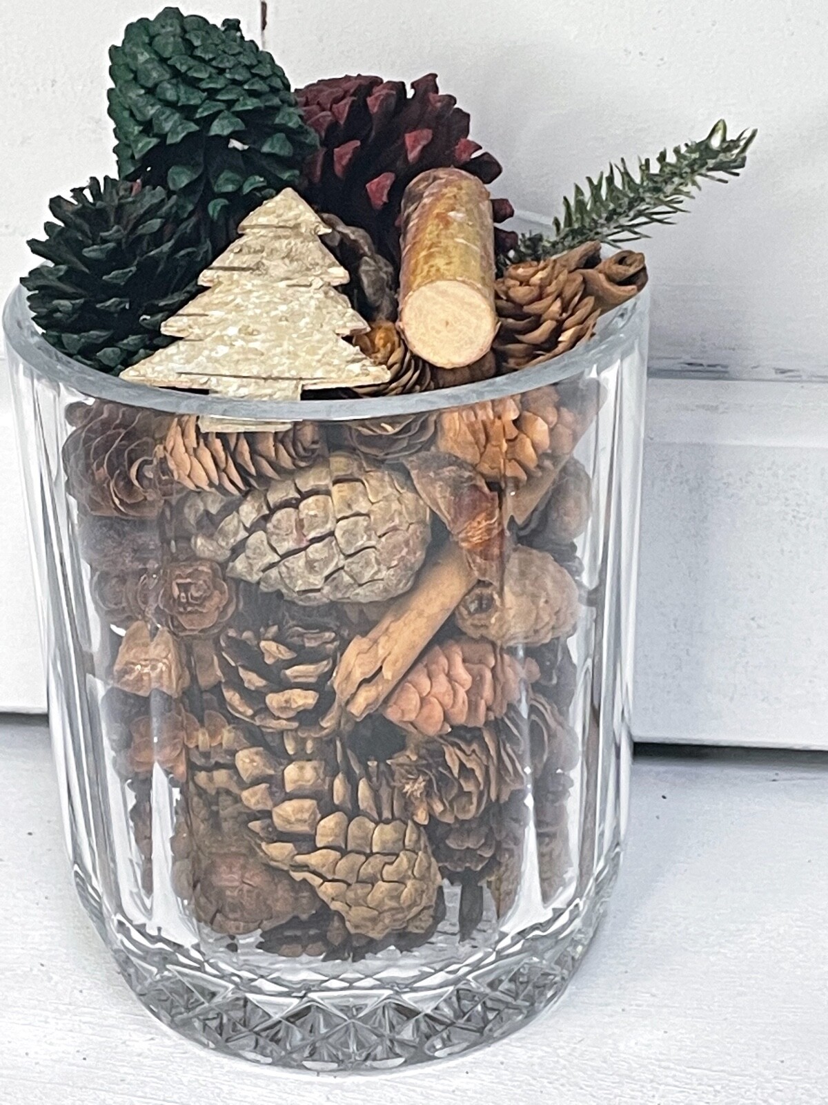 12 oz BOWL FILLERS Pinecones Cinnamon Wood Brown Green Red Rustic Fall Christmas