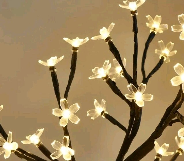 Cherry Blossom Tree Tabletop Lamp Light Warm White 17-inch 64 LED