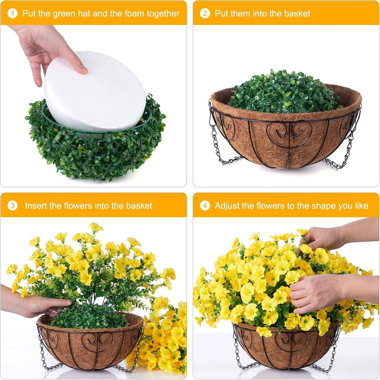 UV-Resistant Morning Glory Hanging Flowers – Easy Assembly for Instant Décor