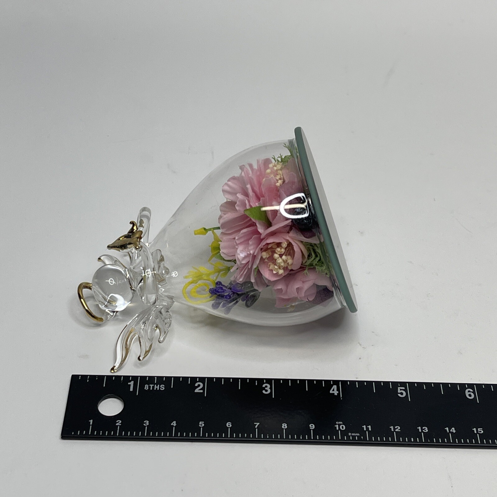 Glass Angel Figurine Preserved Pink Flower Gifts Valentine Birthday Mothers Day