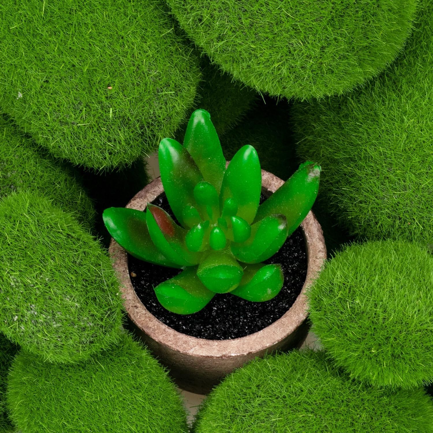 50 Pcs 5 Size Artificial Moss Rocks Decorative Faux Green Moss Decor Balls