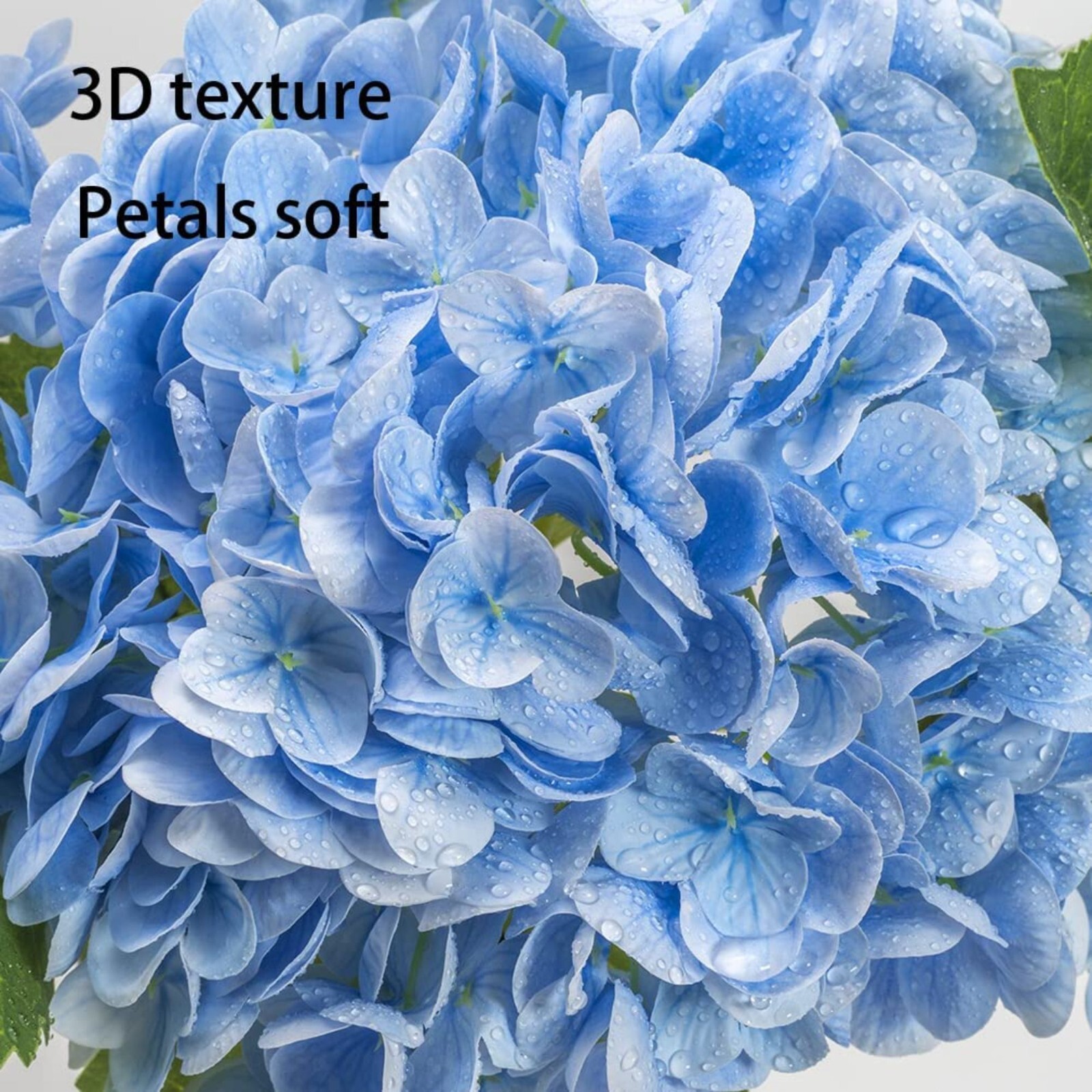 3pcs 25in Artificial Realistic Hydrangea Flowers 3D Real Touch 25in Extra Long
