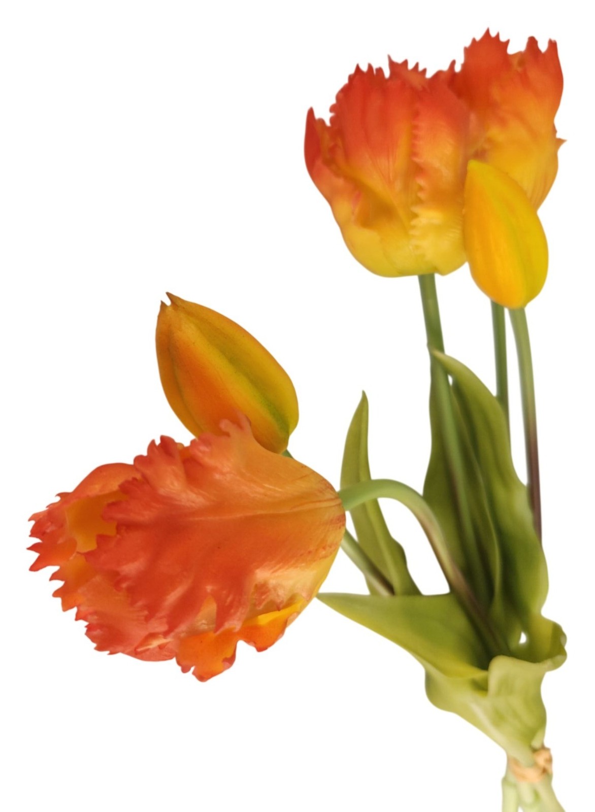 Faux Parrot Tulip Bouquet Set of 5 15 Inch Artificial Spring Flowers Easter Wedd