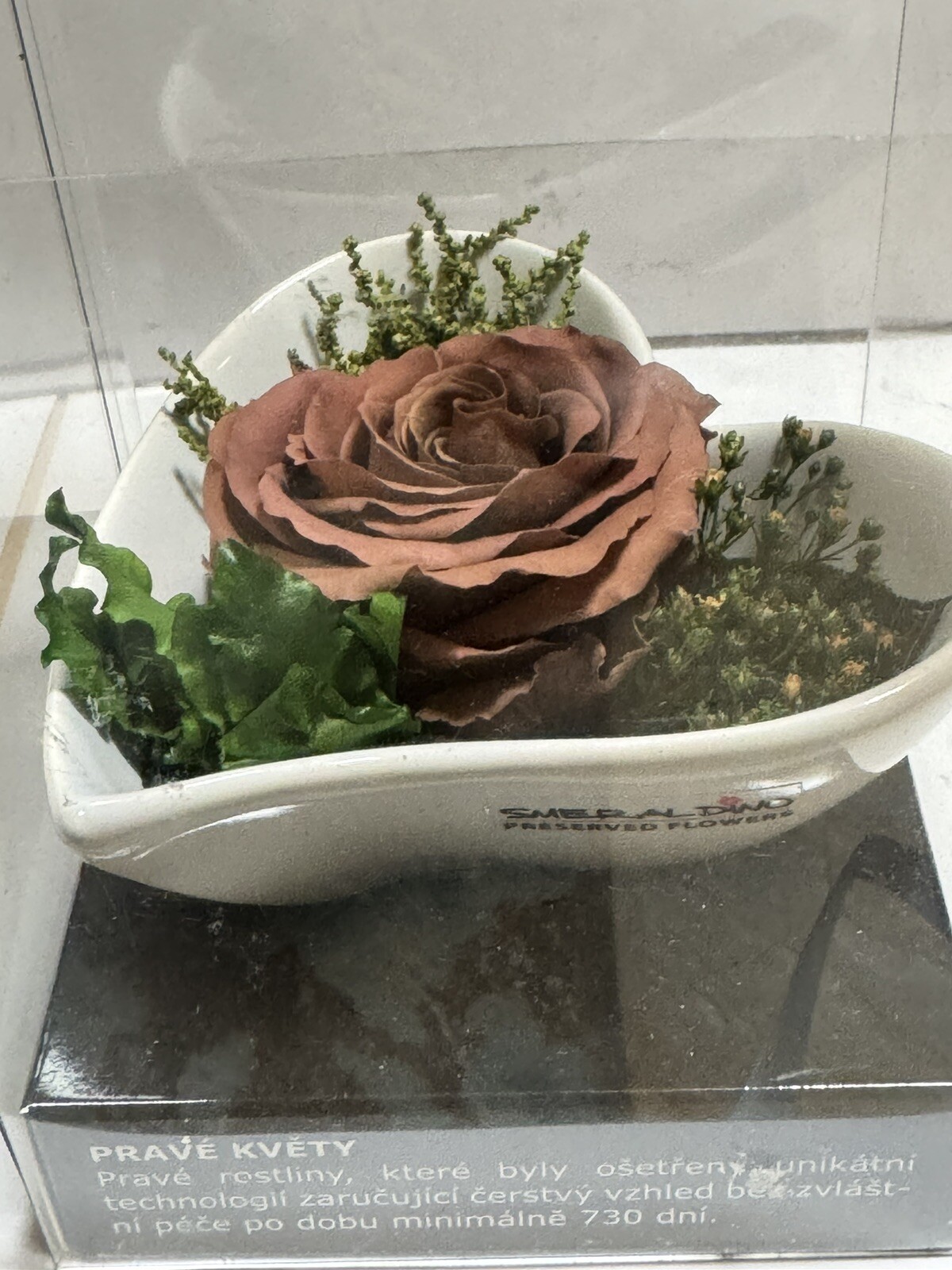REAL Preserved Eternity Forever Rose Handmade Czech Republic Gift Love Heart