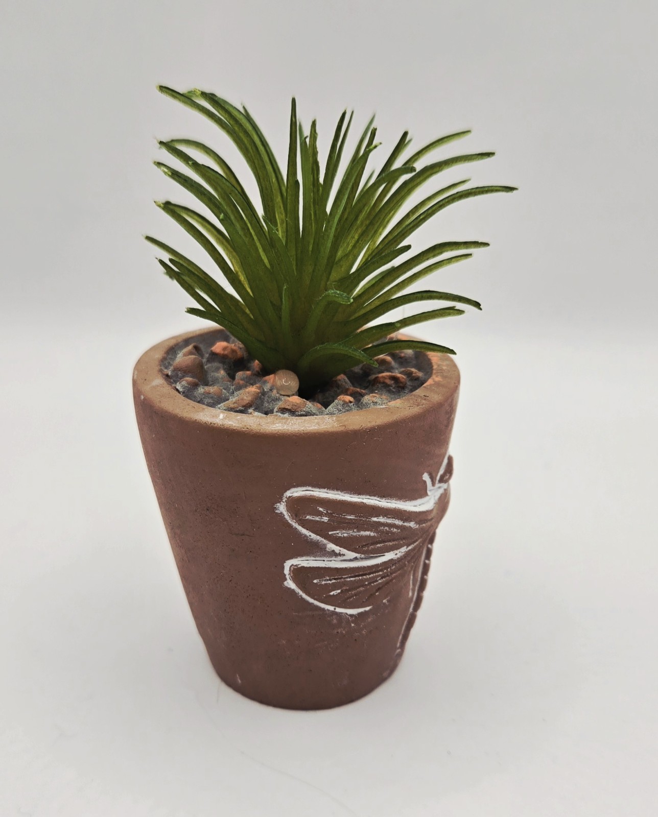 3 Inch 2 Pack Decorative Artificial Succulent – Dragonfly Pattern Terracotta