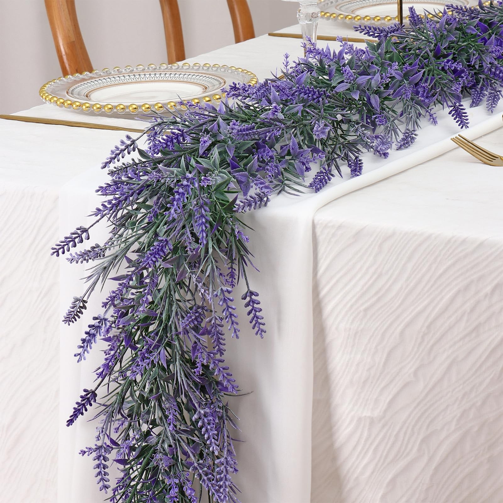 6FT 1PCS Spring Summer Lavender Garland Artificial Purple Flower Garlands Fau…