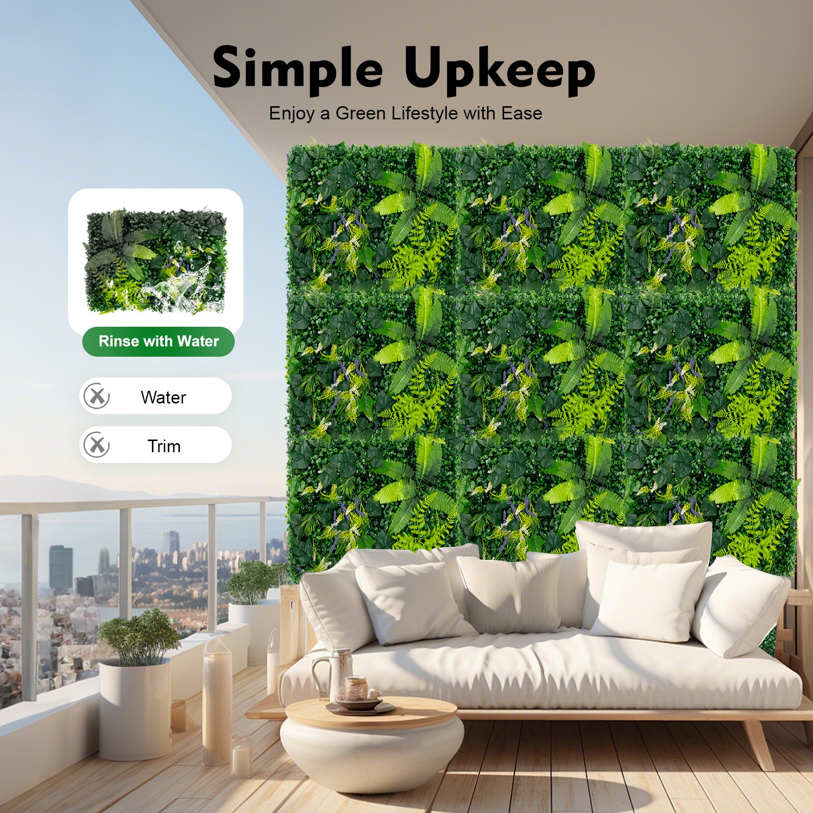 6PCS Greenery Walls, Artificial Greenery Wall, Artificial Grass Backdrop Wall