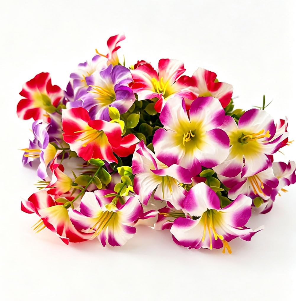 12 Bundles Artificial Colorful Morning Glory Flowers Fake Trumpet Silk Flower…
