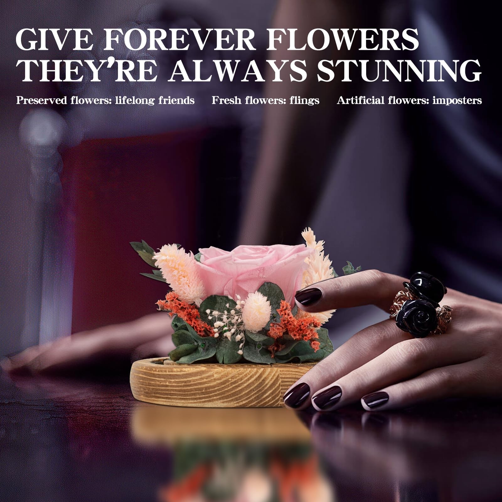 Preserved Roses Fresh Flowers Bouquet – Gift for Women, Roses That Last Fore…
