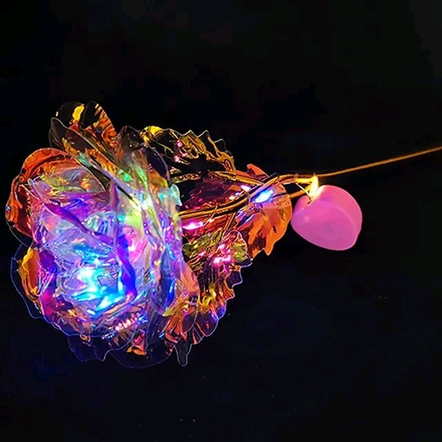 Galaxy Light Up 24k Gold Foil ROSE