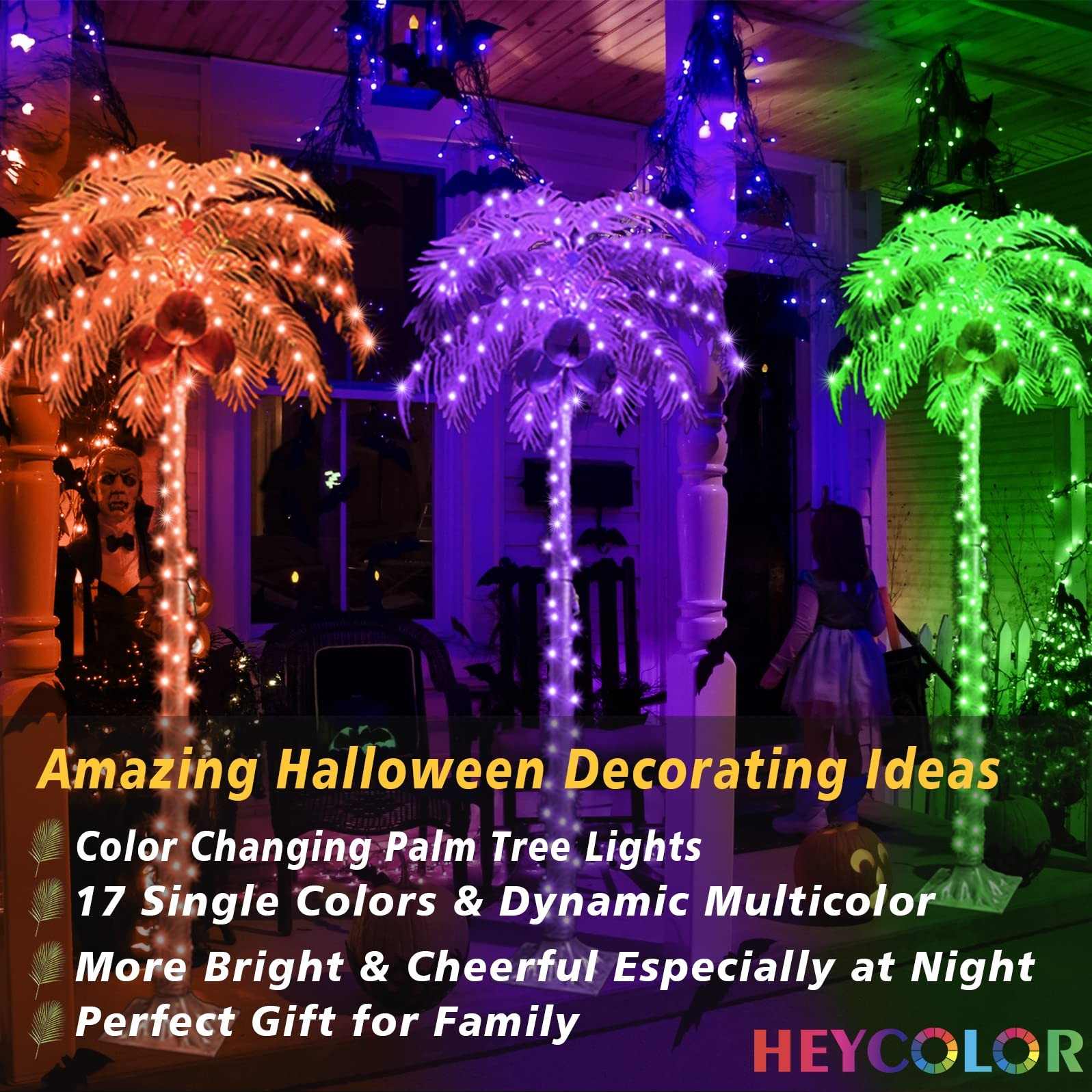 5FT Light up Palm Trees Outdoor with Remote, RGB