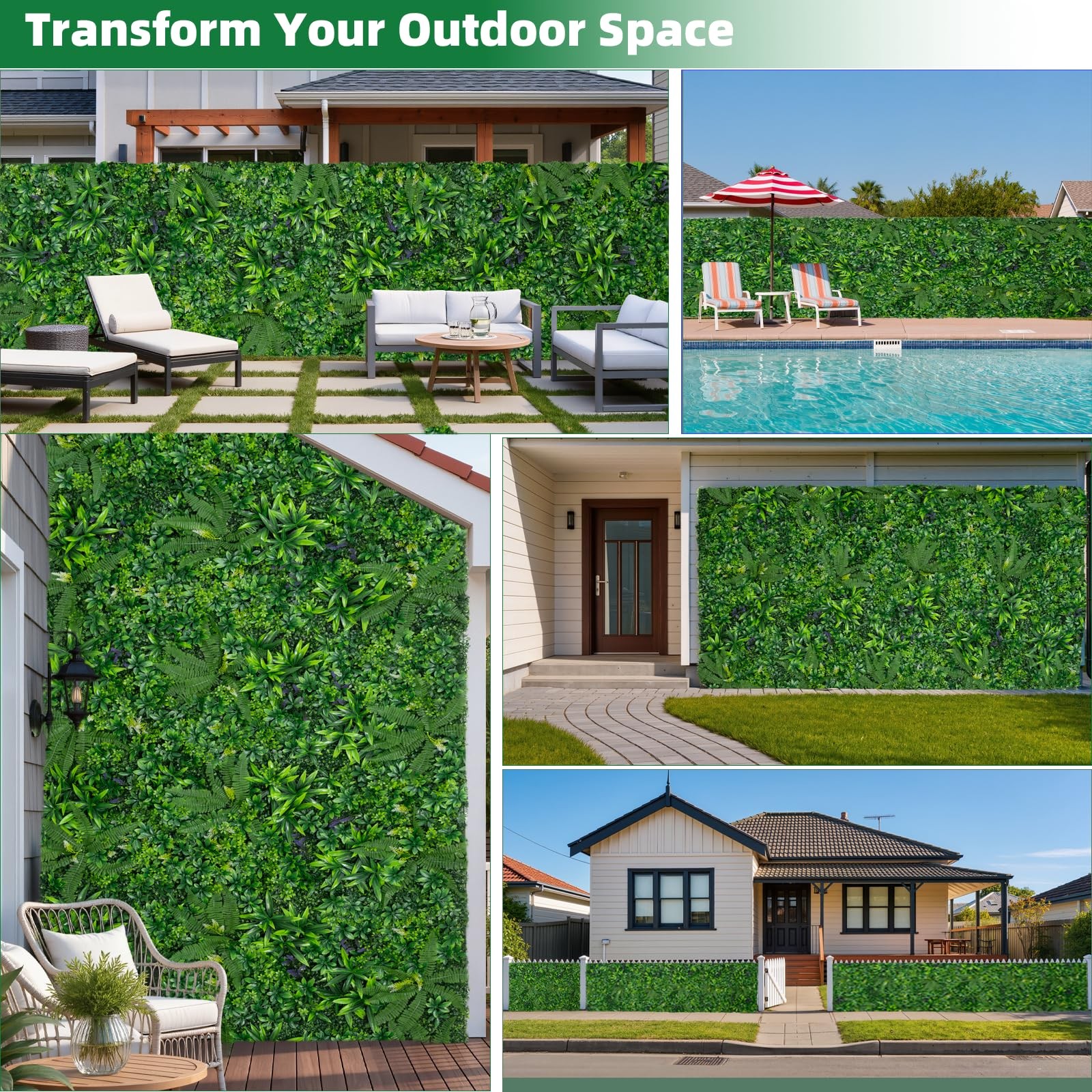 SylvanVerse Artificial Boxwood Roll, 60×120 in(50 sqft) UV-Anti Faux Ivy Gras…