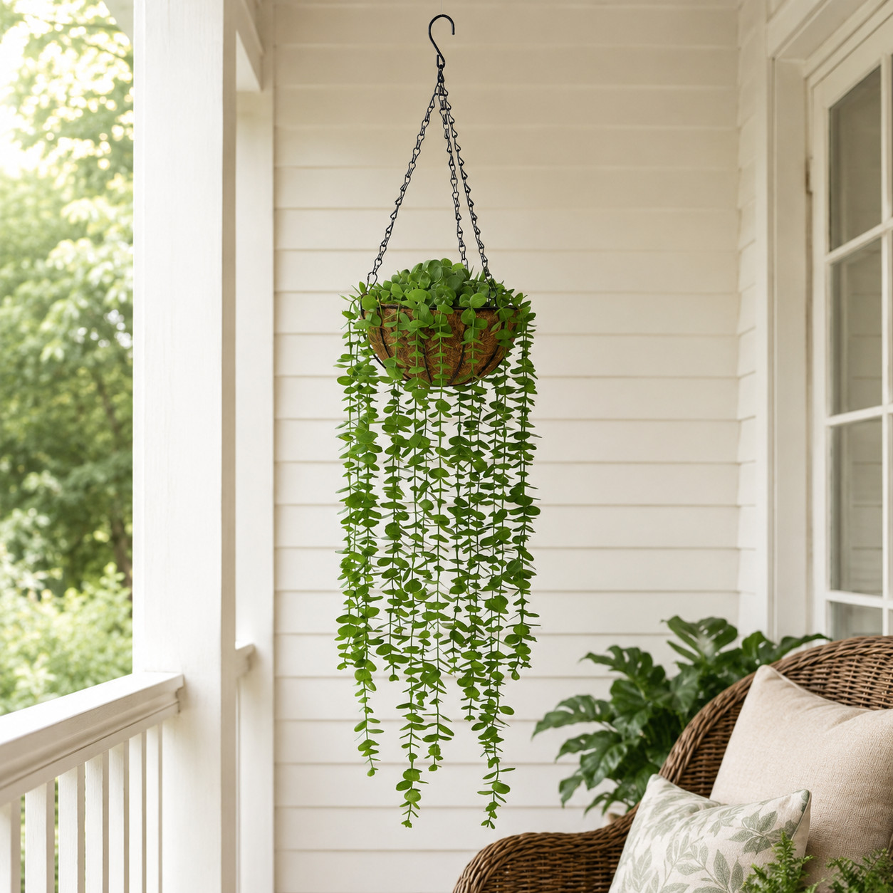 3′ Eucalyptus Artificial Plant in Hanging Basket