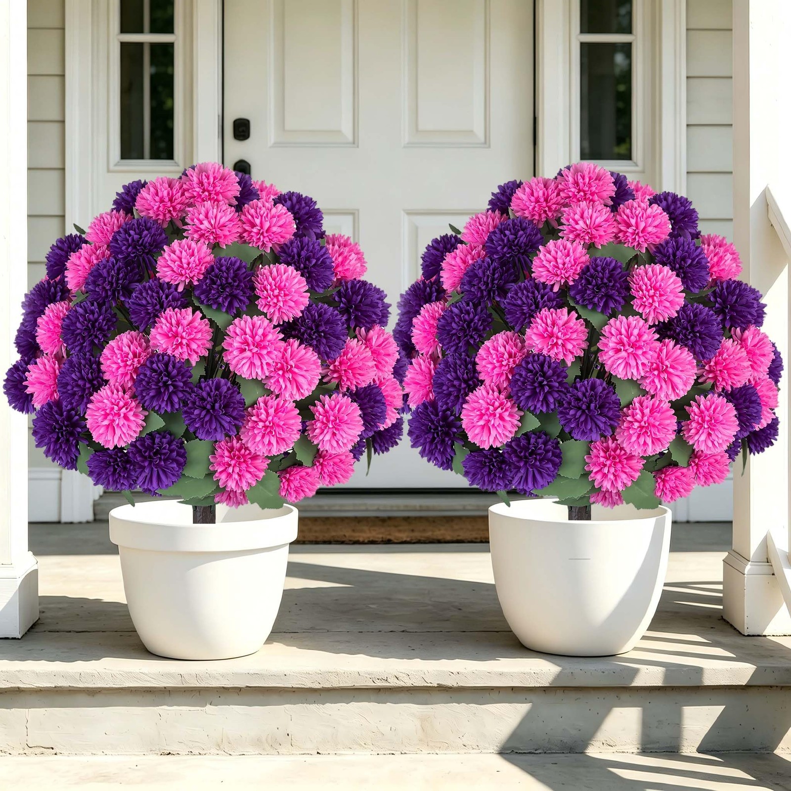 Artificial Flowers with Spike for Outdoor: 33in, Pink Purple, 2 Pcs