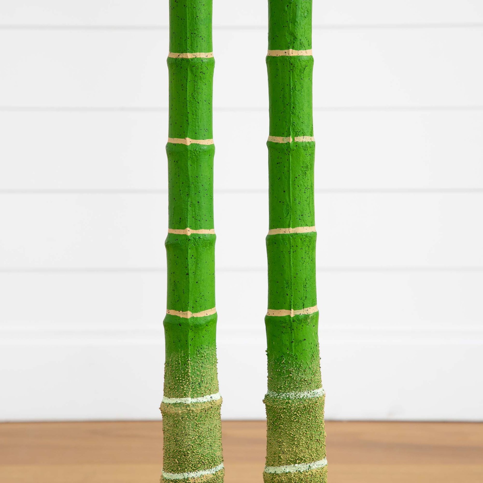 Nearly Natural 9ft Artificial Double Golden Cane Palm Tree in Green