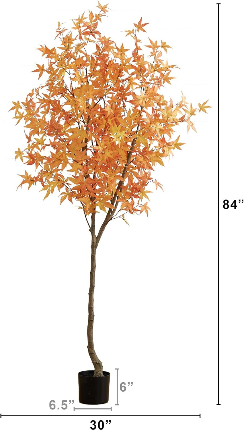 7Ft Autumn Maple Artificial Fall Tree – Perfect for Seasonal Decor