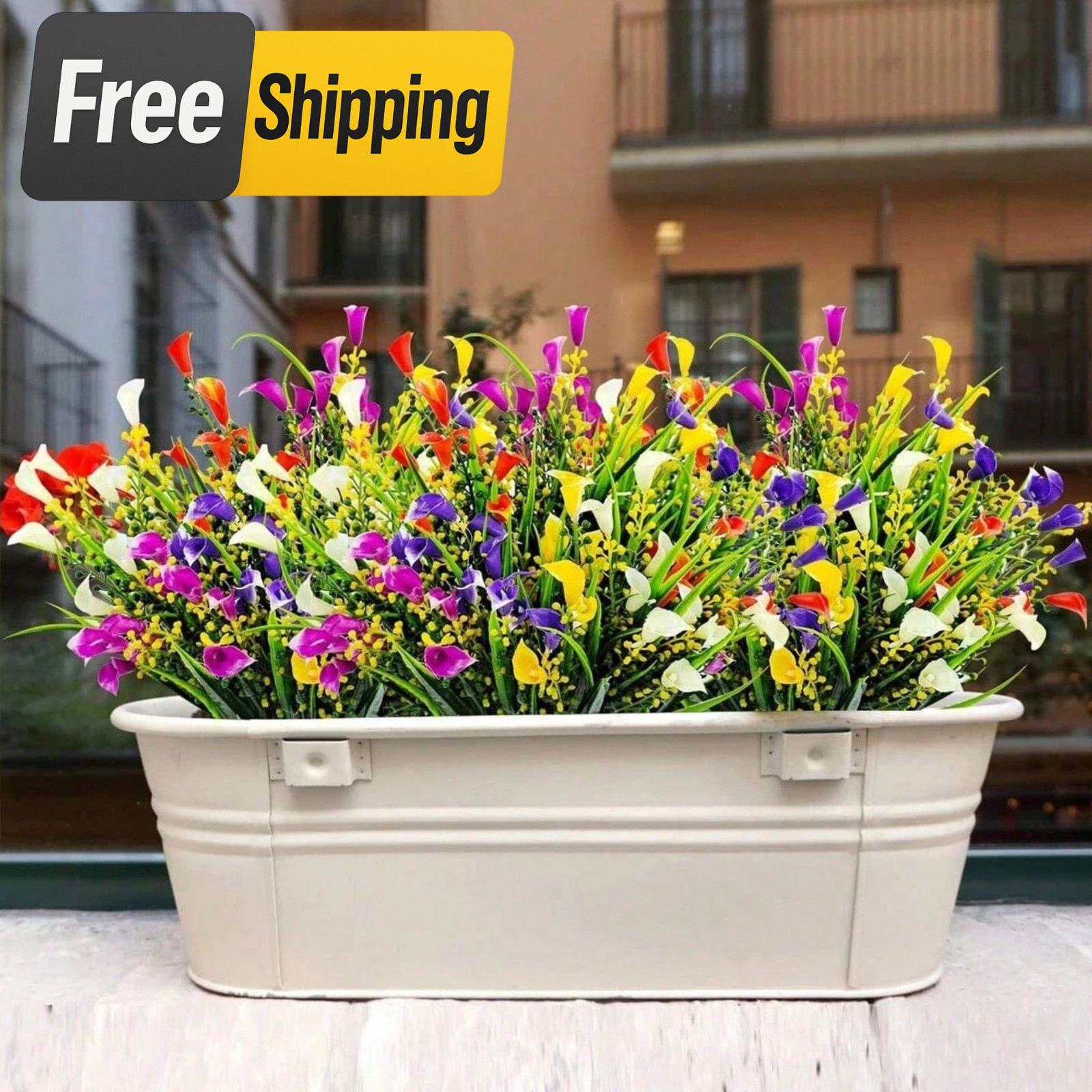 5 Bunch Artificial Calla Lily Flowers UV Resistant Fake Plan Outdoor Garden Deco