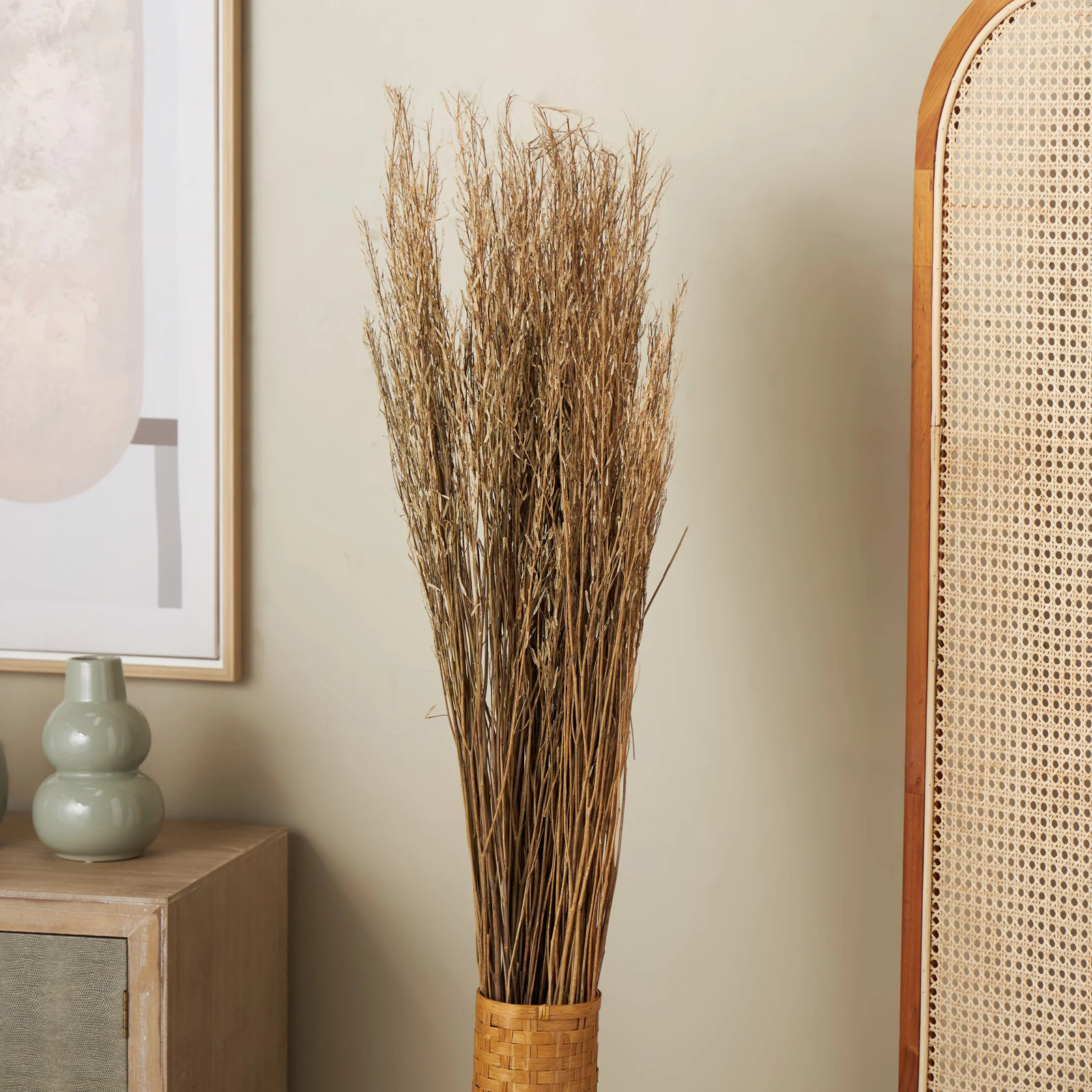 42″ Tall Sticks Dried Plant Natural Foliage Bouquet with Grass,