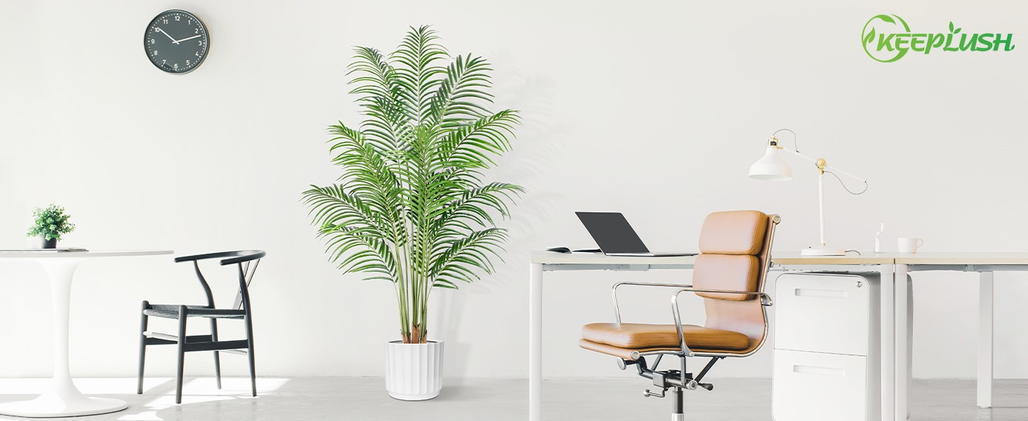 Artificial Palm Tree 6ft Tall Fake Palm Tree Indoor Decor with 18 Leaves and