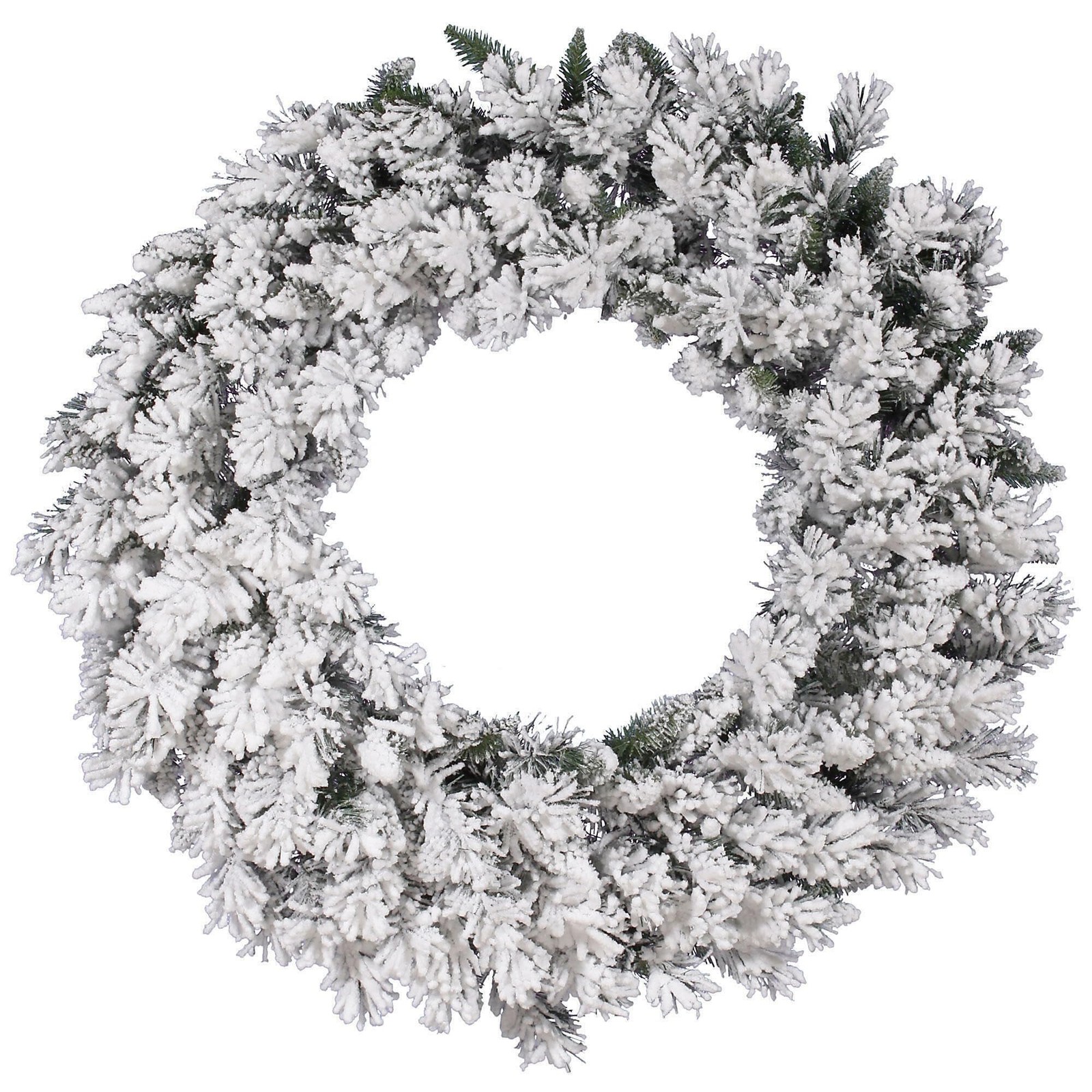 Pemberley Row PVC White/Green Artificial Christmas Wreath 36″ Unassembled