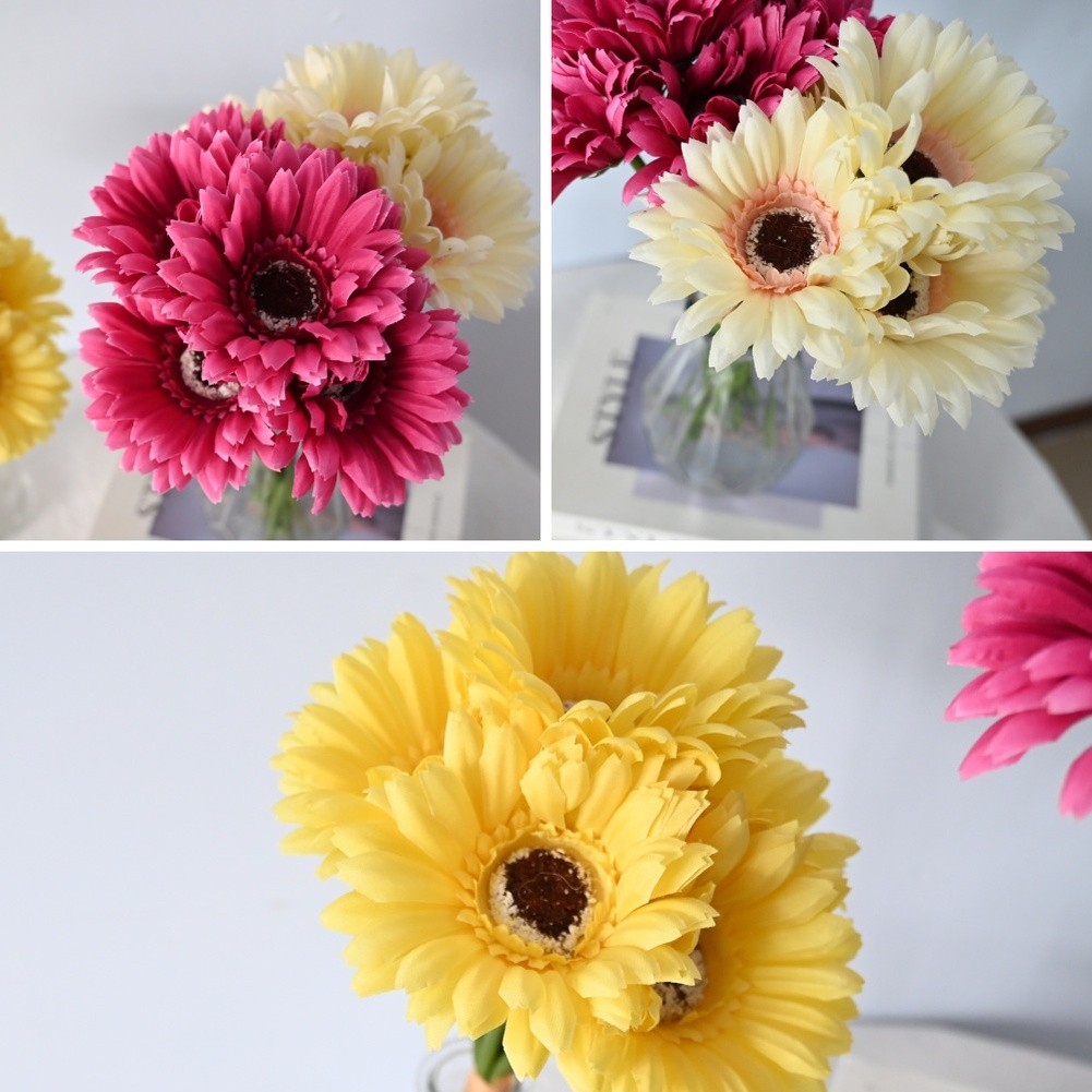 Artificial Silk Sunflower Daisy Bouquet for Wedding Photography Home Decor