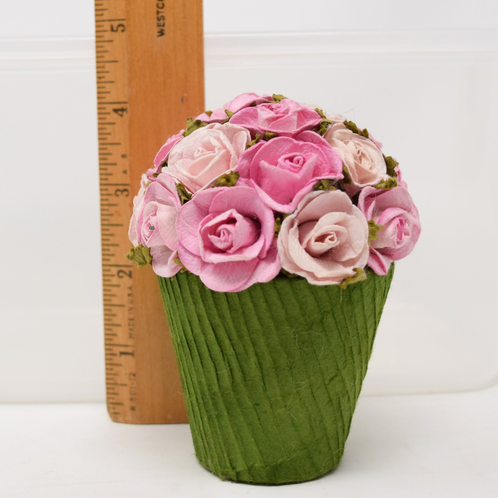 Rose Floral Cupcake Trinket Gift Box Flower Pot Fabric Cardboard Hidden Storage