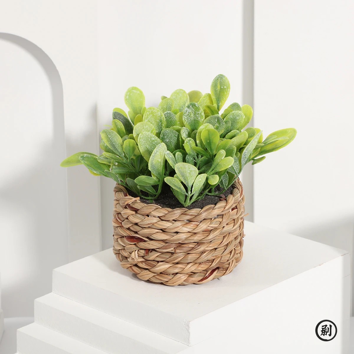 FLOWER 11CM Artificial Eucalyptus Grass Potted Plant– Mini Faux Green Desk Decor