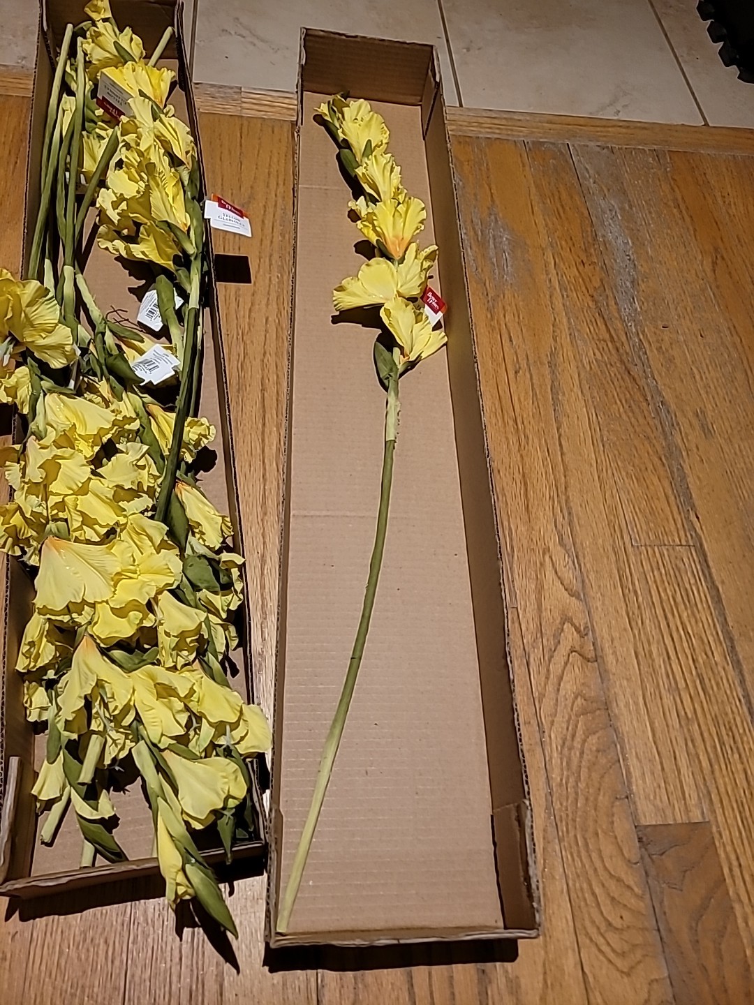 15 Pk Artificial Yellow Gladiolus Flowers Stem approx 36 inch L By Better Homes