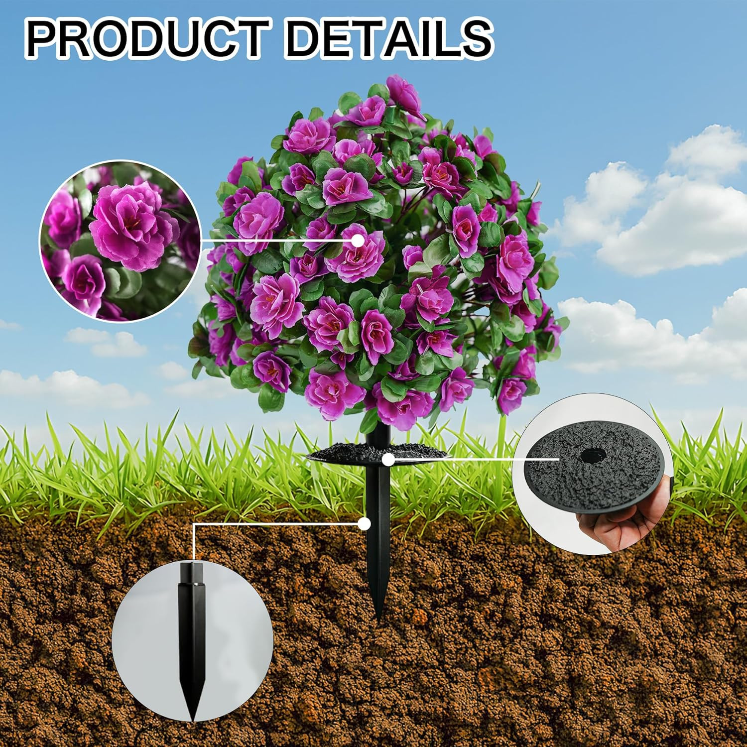 Artificial Flowers for Outdoors, Faux Outdoor Plants Fake Plants Topiary Balls A