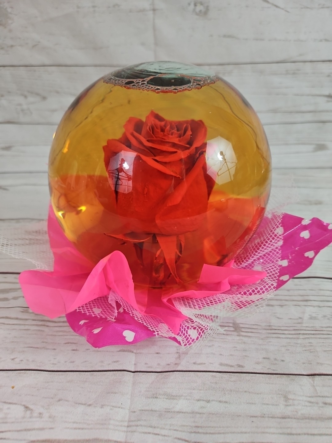 Forever Rose Preserved Real Red Rose In Glass Water Ball Dome Globe 5.5”