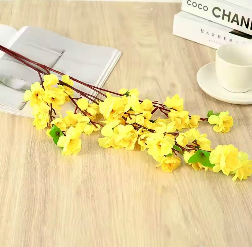 Artificial Flower Silk Peach Blossom Branch Cherry Room Home Christmas Decoratio