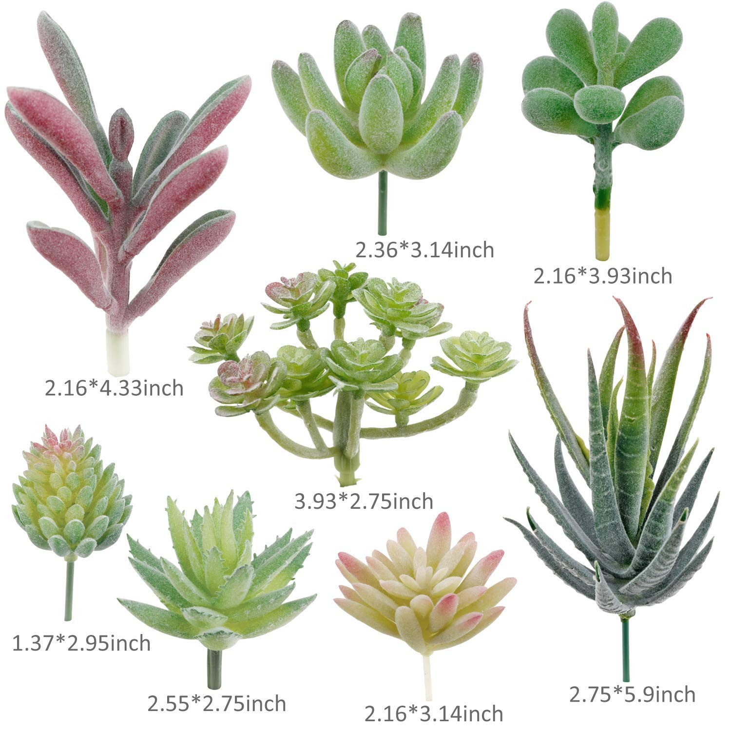 16 PCS Artificial Succulents Plants Small Fake Faux Unpotted Garden Decor